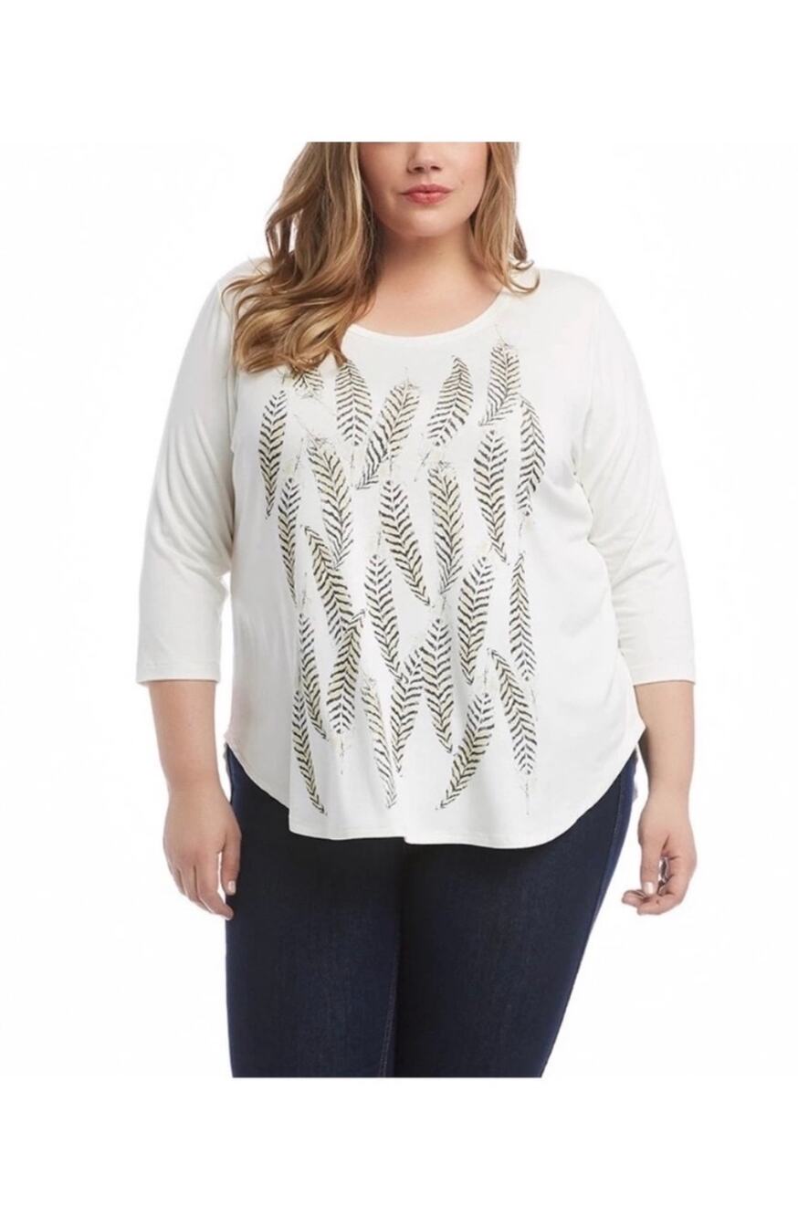 Karen Kane Feather 3/4 Sleeve Top Size XL